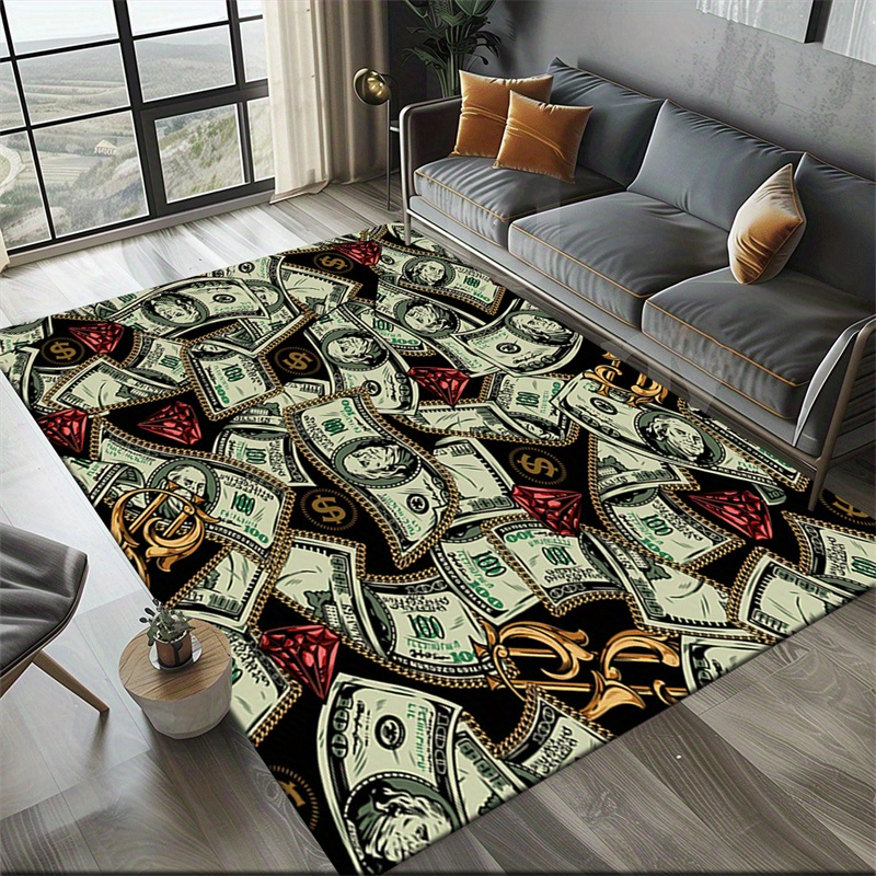 Home Textiles Design - Luxurious Dollar Bill Design Area Rug