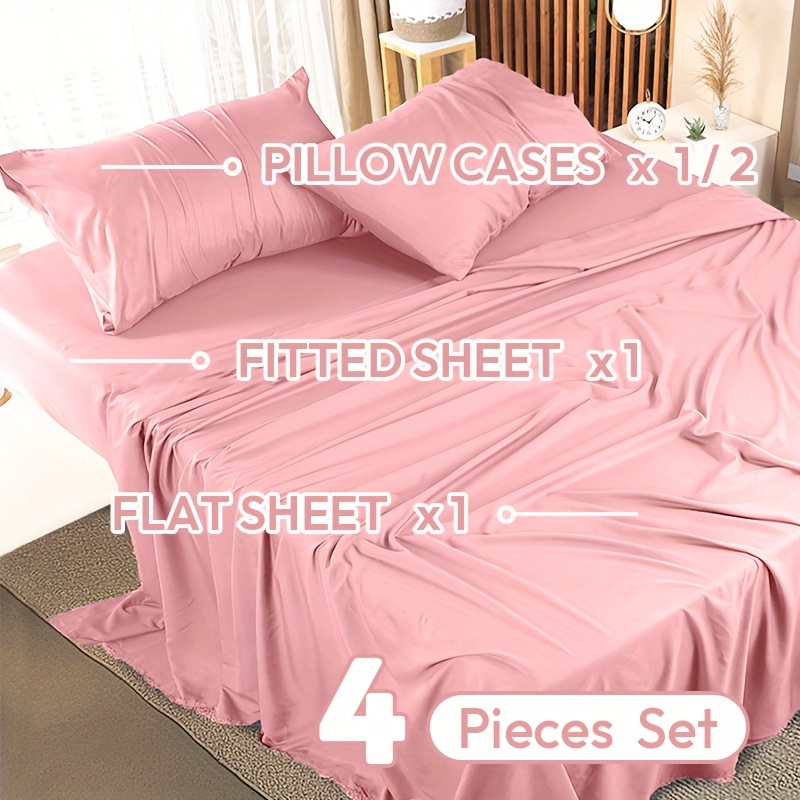 Fitted Sheet Deep - 3/4pcs 2000TC Ultra-Soft Microfiber Queen Size