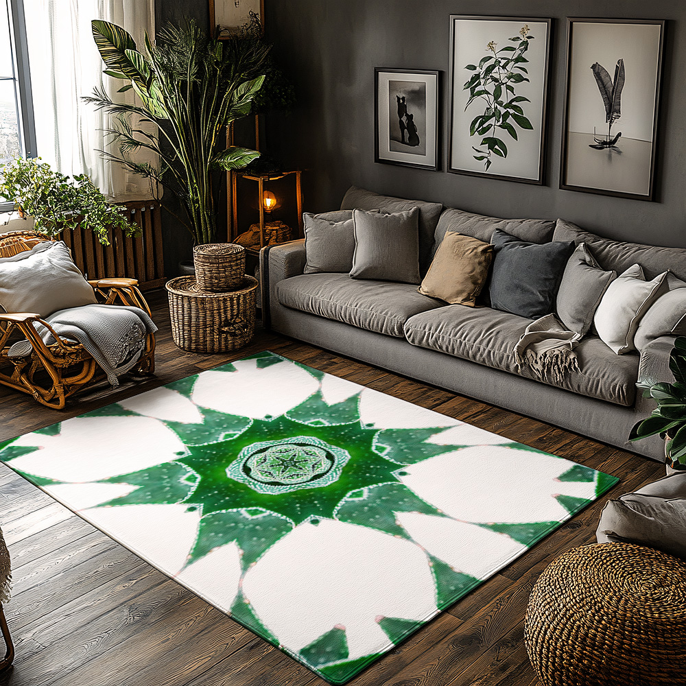 Home Textiles Design - Unique Botanical Area Rug Washable Non