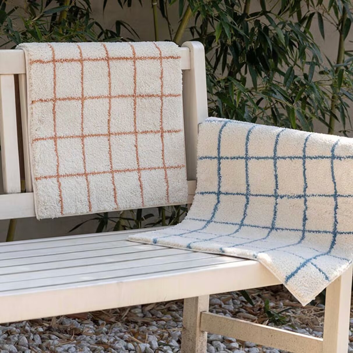 Home Textiles Plaid - Retro Striped Plaid Absorbent Carpet Soft