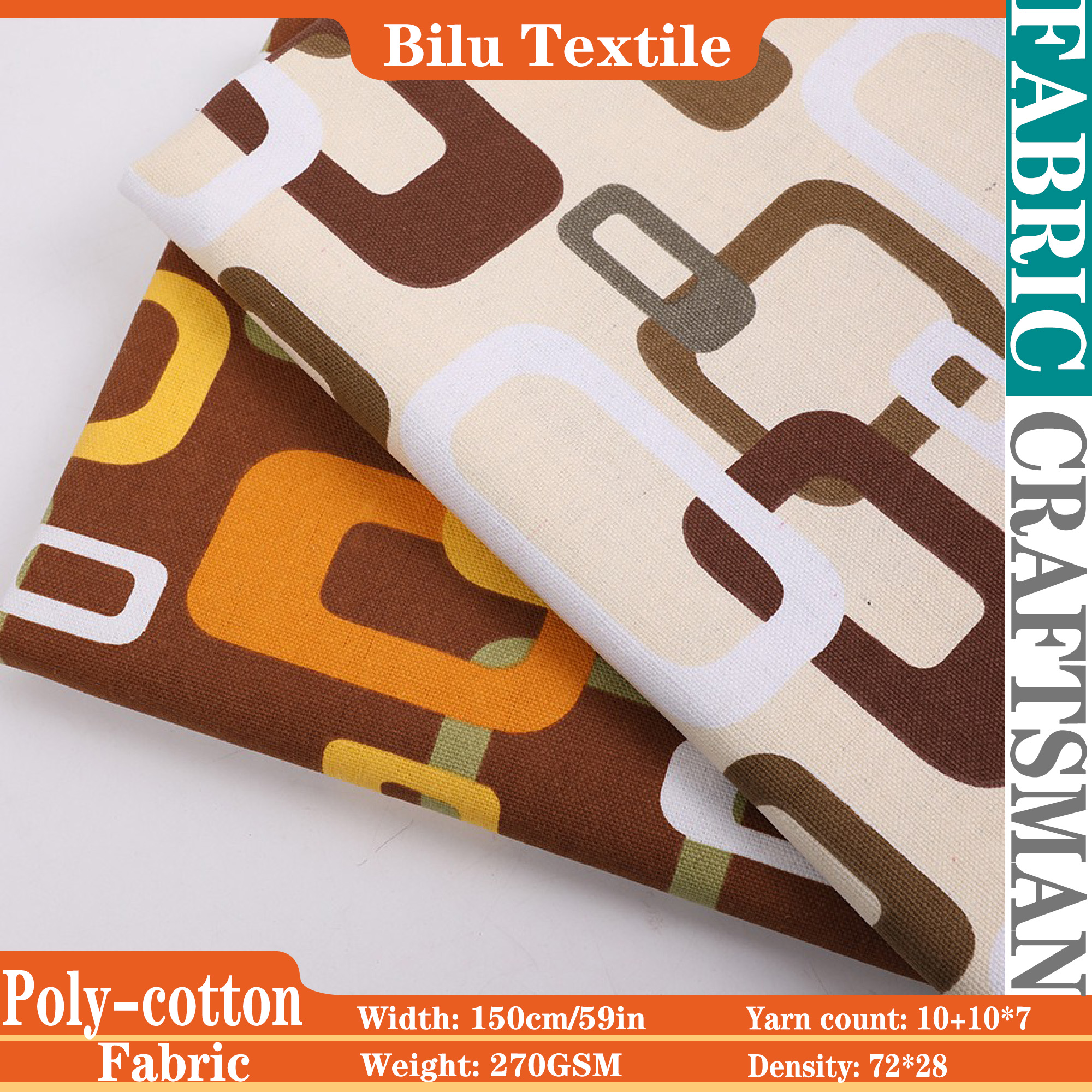 Home Textiles Design - Poly-Cotton Canvas Fabric - Designer Home