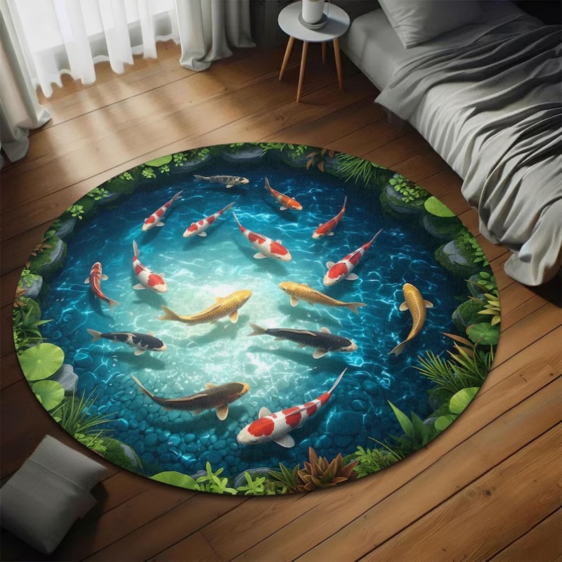 2D Cave Koi Pond Circular Prin - Home Textiles Plaid recension och pris