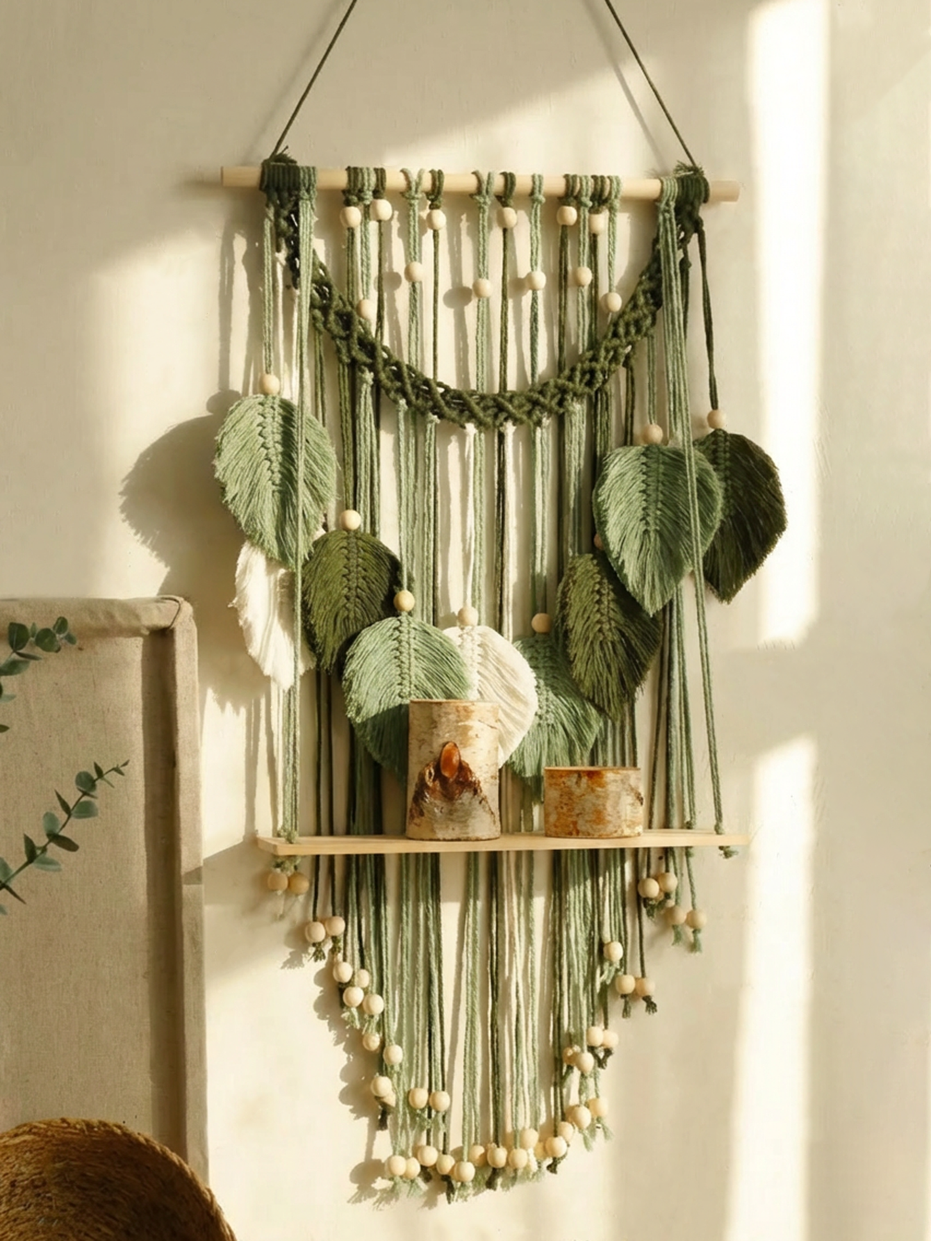 Boho Macrame Wall Hanging Shel - Home Art Textiles recension och pris
