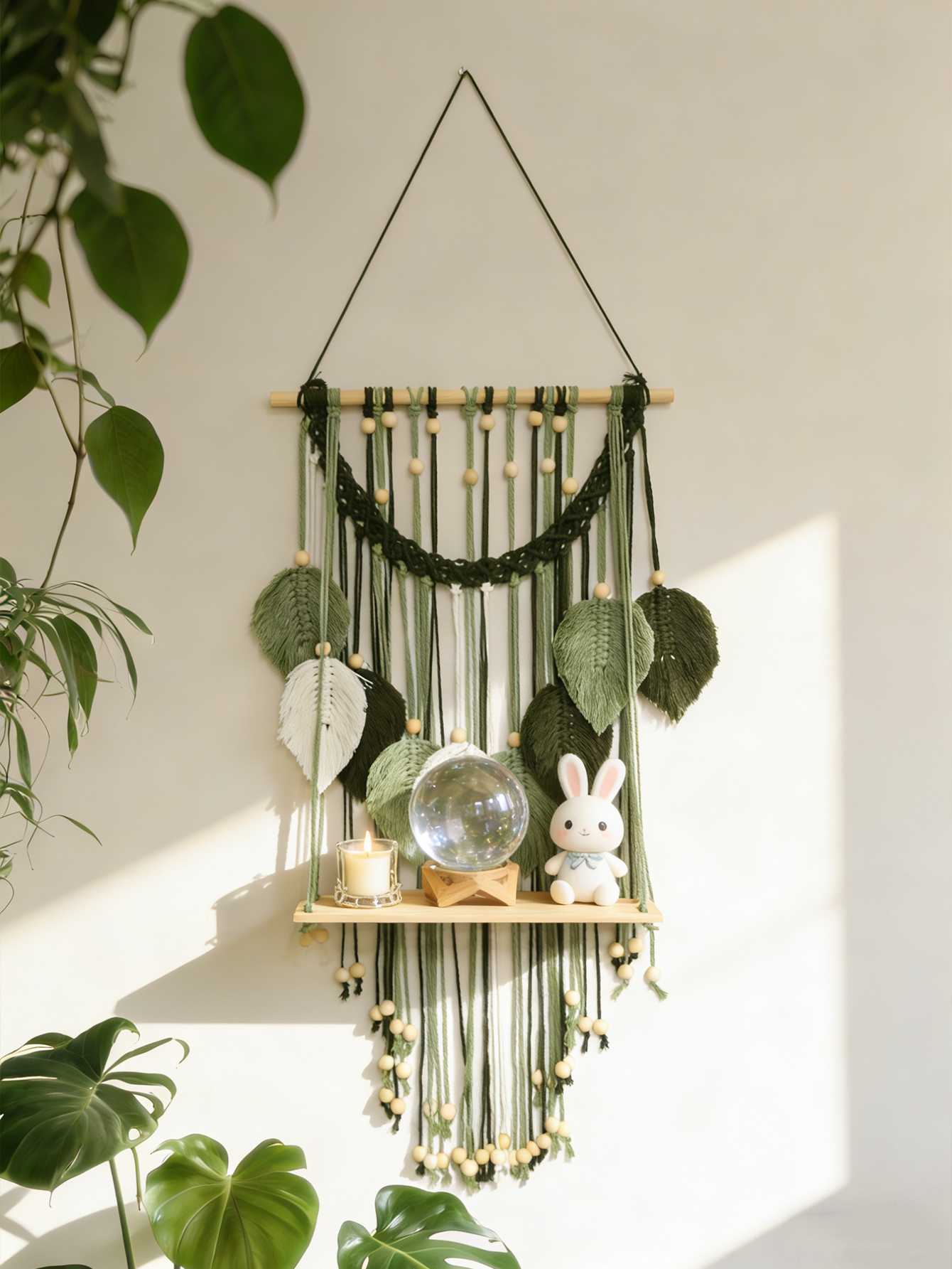 Boho Macrame Wall Hanging Shel - Home Art Textiles recension och pris