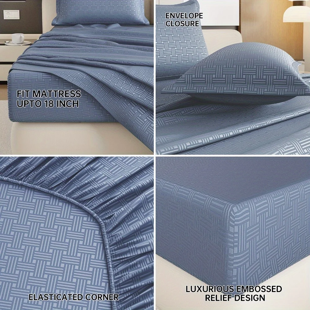 DDHOME 4pcs Soft Hotel-Grade B - Fitted Sheet Deep recension och pris