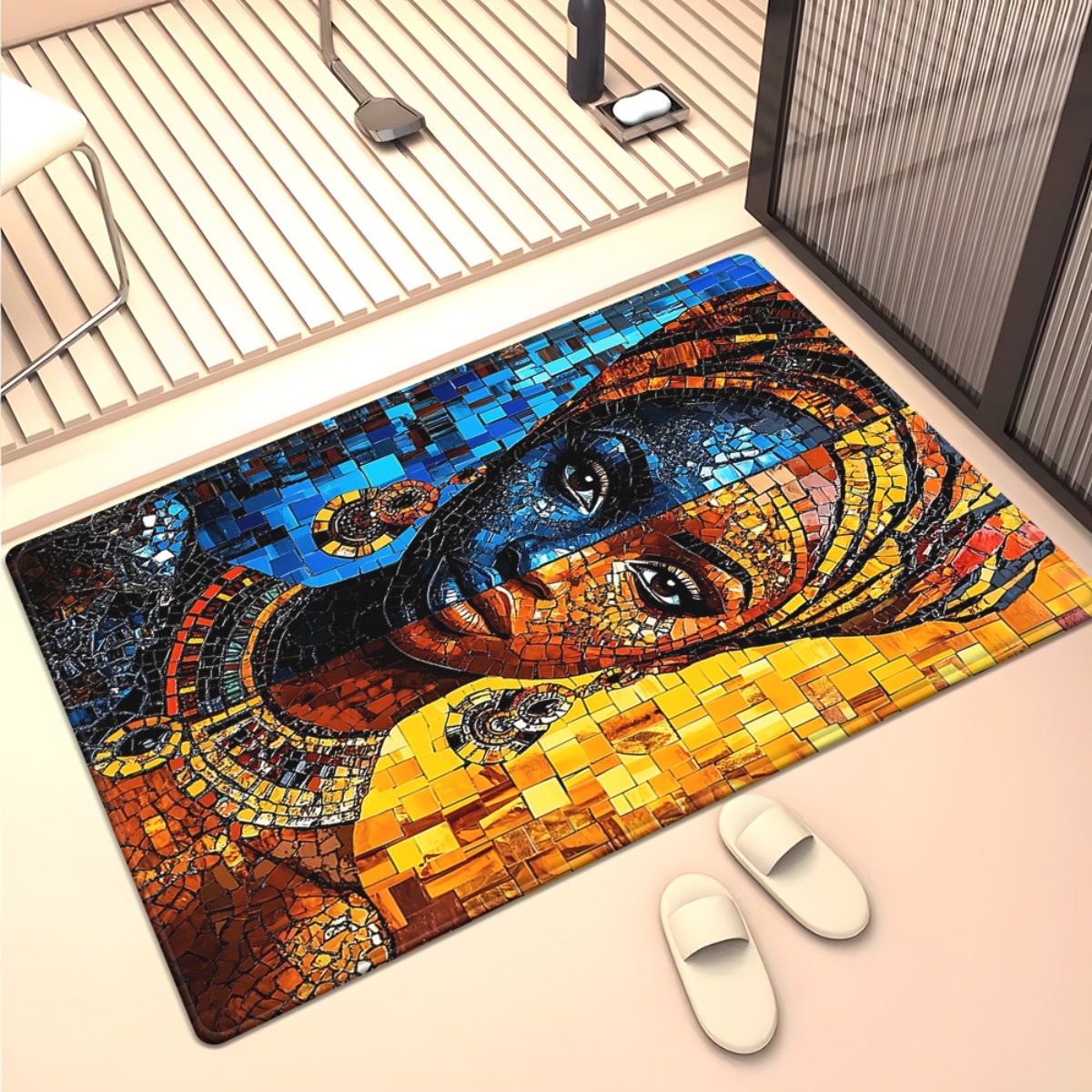 African mosaic woman art rug e - Home Art Textiles recension och pris