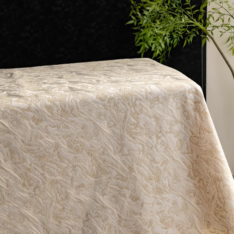 Beige Linen Jacquard Fabric Fl - Home Textiles Design recension och pris