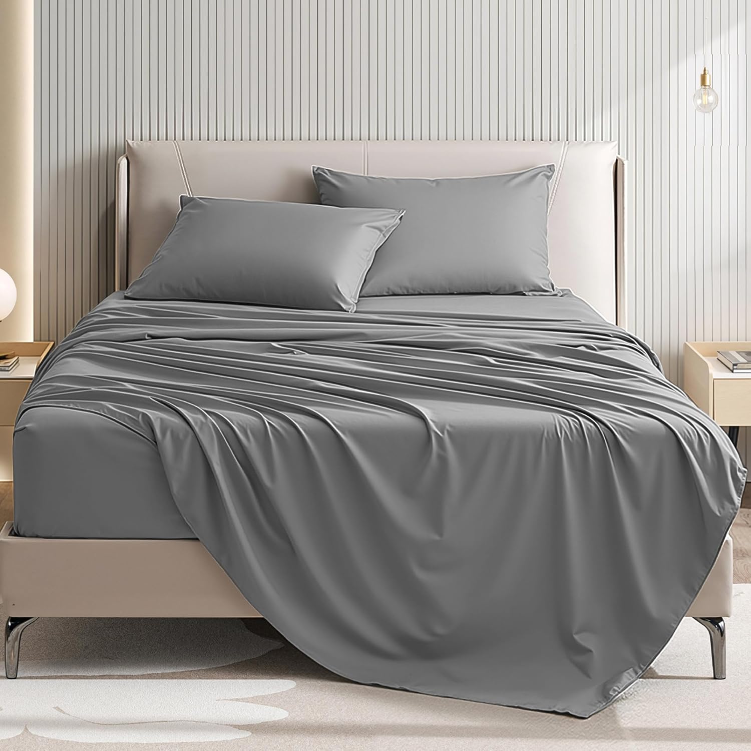 Queen Size 4-Piece Sheet Set:  - Fitted Sheet Deep recension och pris
