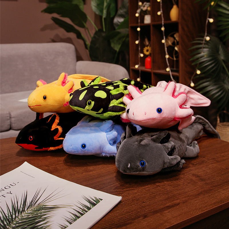 Kawaii Colorful Newt Plush Toy - Bolster Pillow Long recension och pris