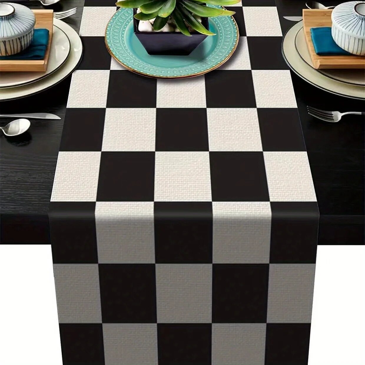 1pc Geometric Stripe Linen Tab - Home Textiles Plaid recension och pris