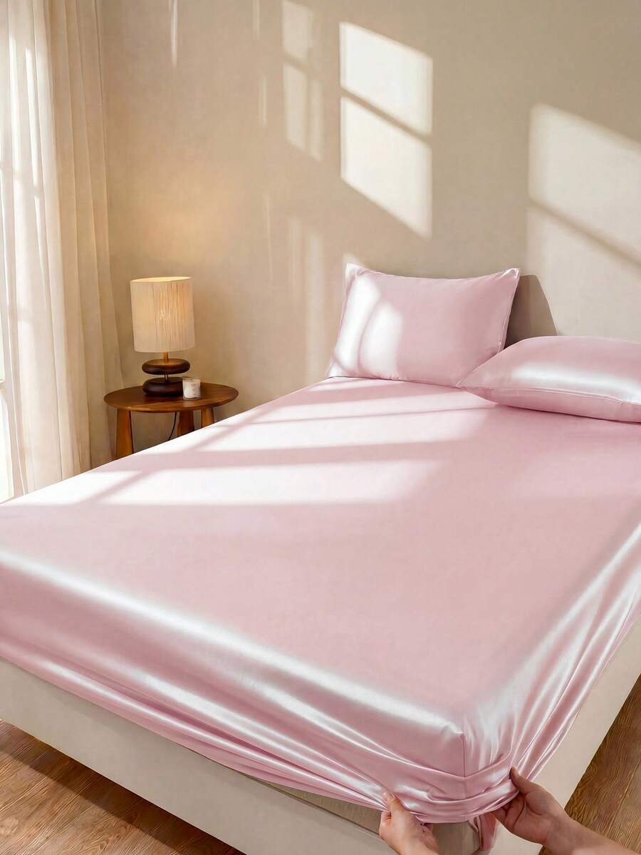 Pure White Satin Like Fitted S - Fitted Sheet Deep recension och pris