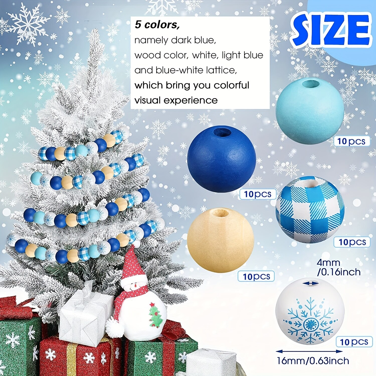 50pcs 16mm Snowflake Pattern W - Home Textiles Plaid recension och pris