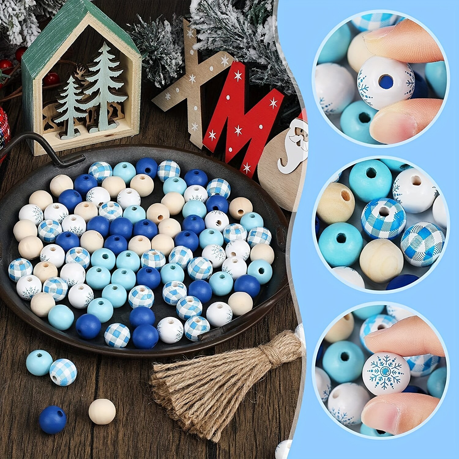 50pcs 16mm Snowflake Pattern W - Home Textiles Plaid recension och pris