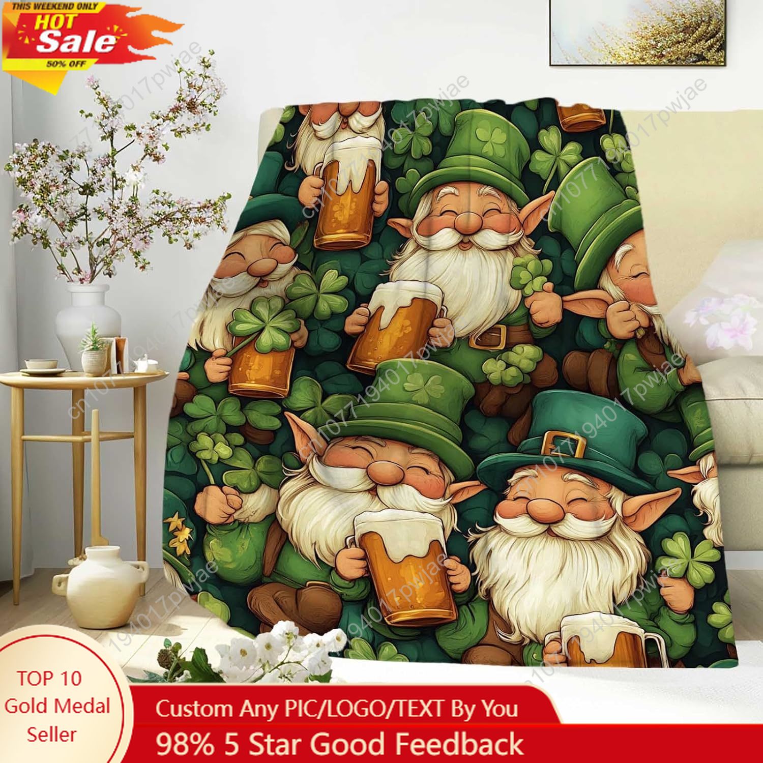 St. Patrick’s Day Gnome Throw  - Home Textiles Usa recension och pris