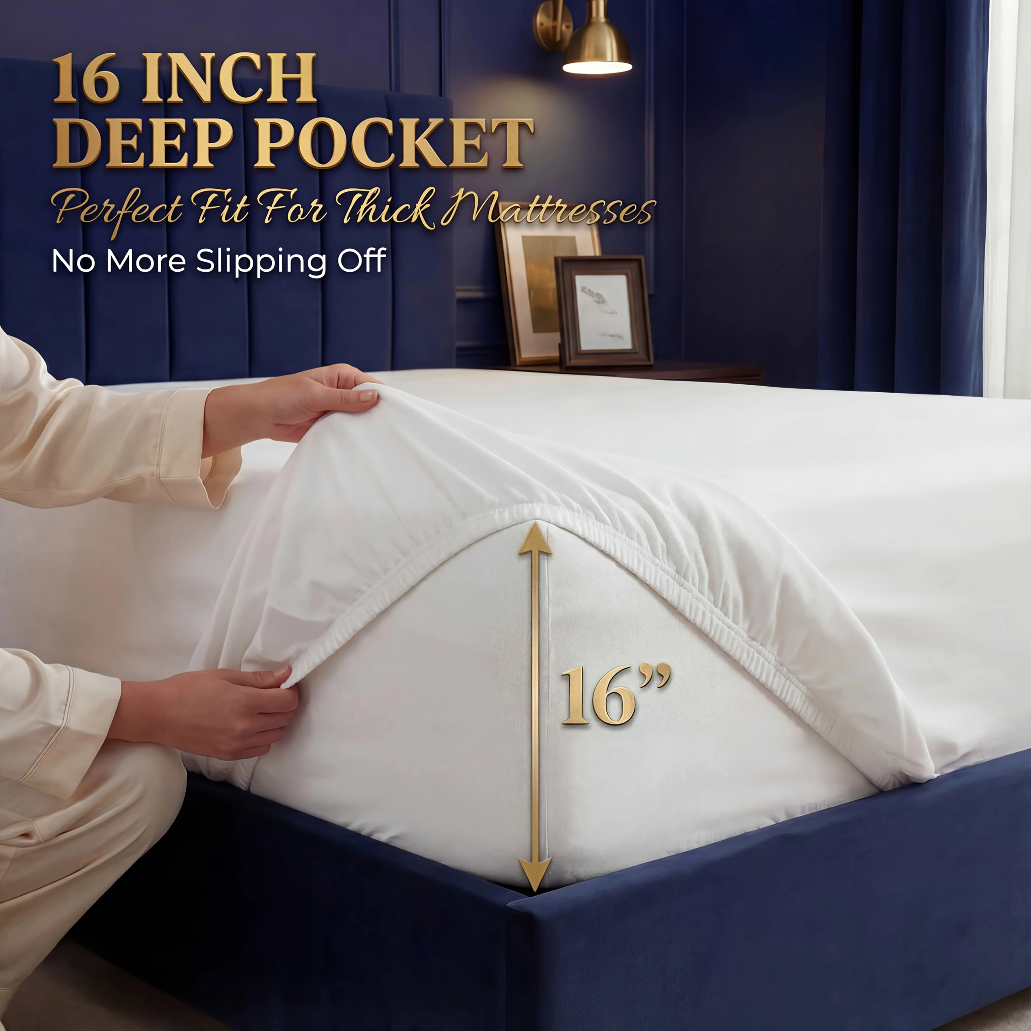 3pcs/ 4pcs Bamboo Cooling Bed  - Fitted Sheet Deep recension och pris