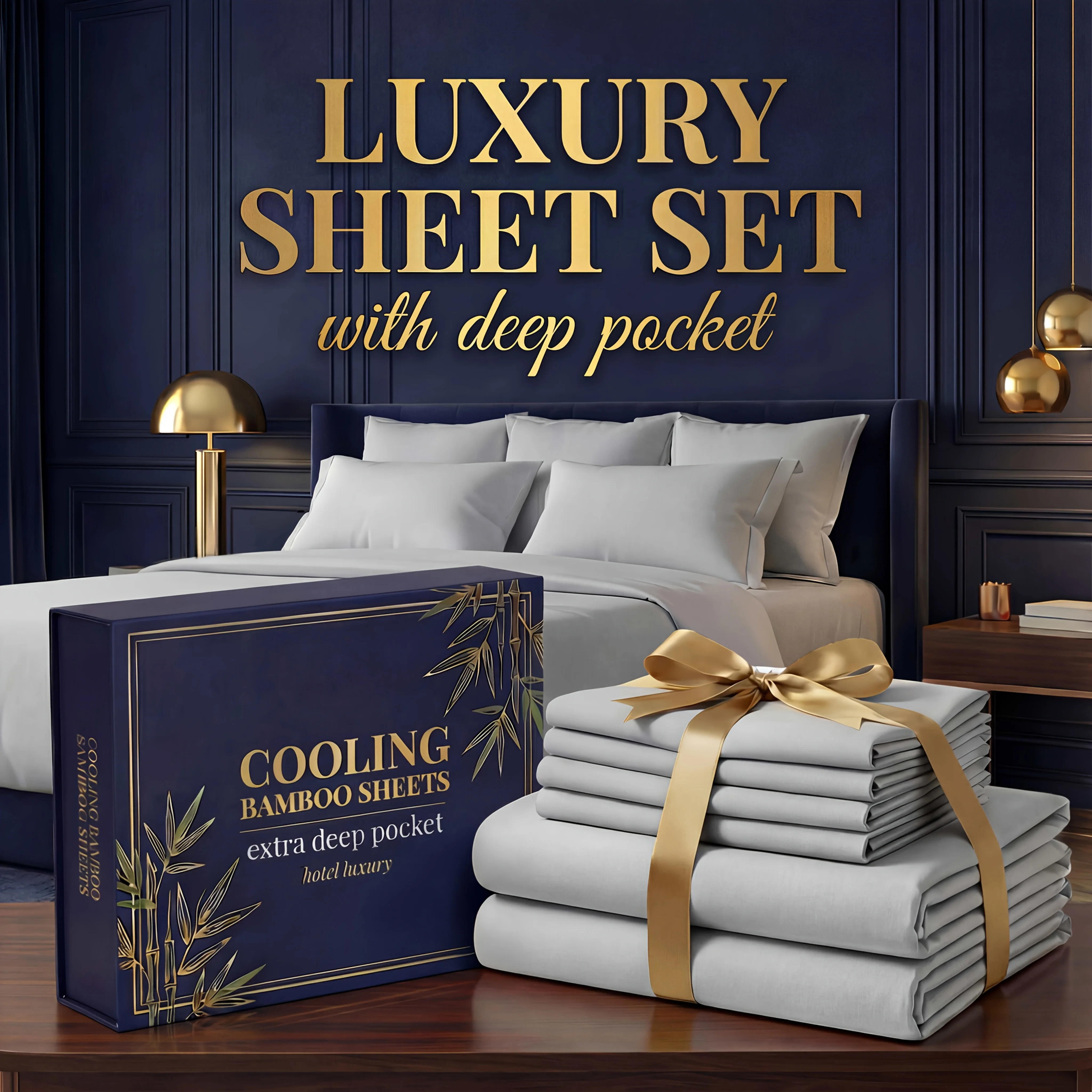 3pcs/ 4pcs Bamboo Cooling Bed  - Fitted Sheet Deep recension och pris