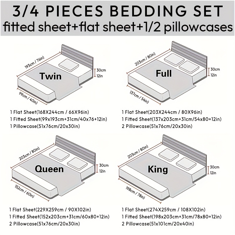 3/4pcs 2000TC Ultra-Soft Micro - Fitted Sheet Deep recension och pris