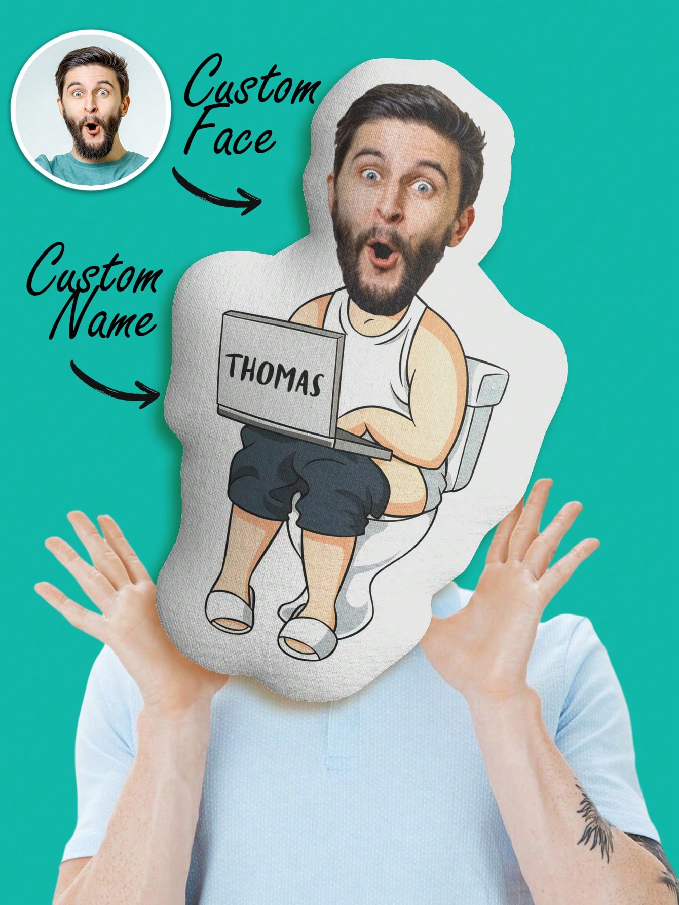 Custom Funny Ugly Face Pillow  - Home Textile recension och pris