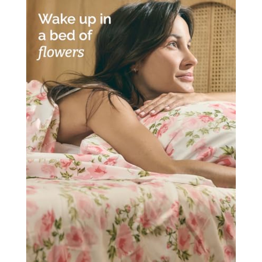 Floral Sheets - Pink Floral Be - Fitted Sheet Deep recension och pris