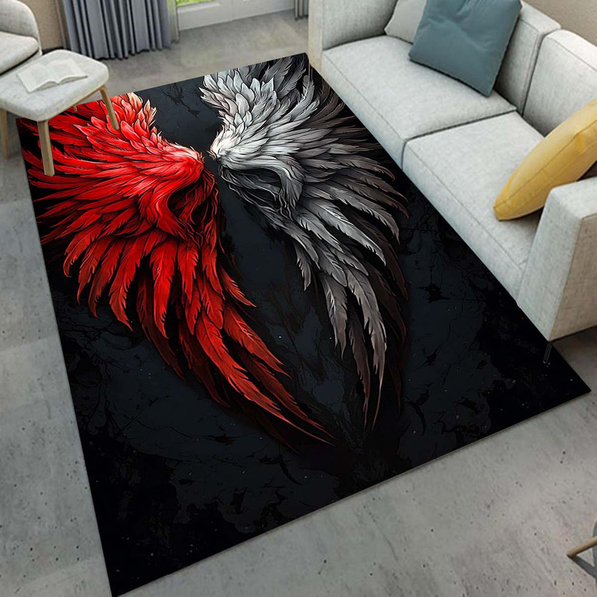 Red and White Wings Rug Modern - Home Art Textiles recension och pris