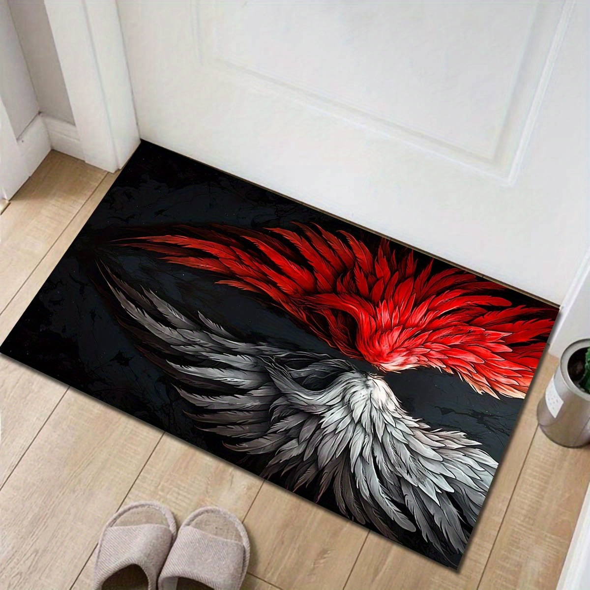Red and White Wings Rug Modern - Home Art Textiles recension och pris