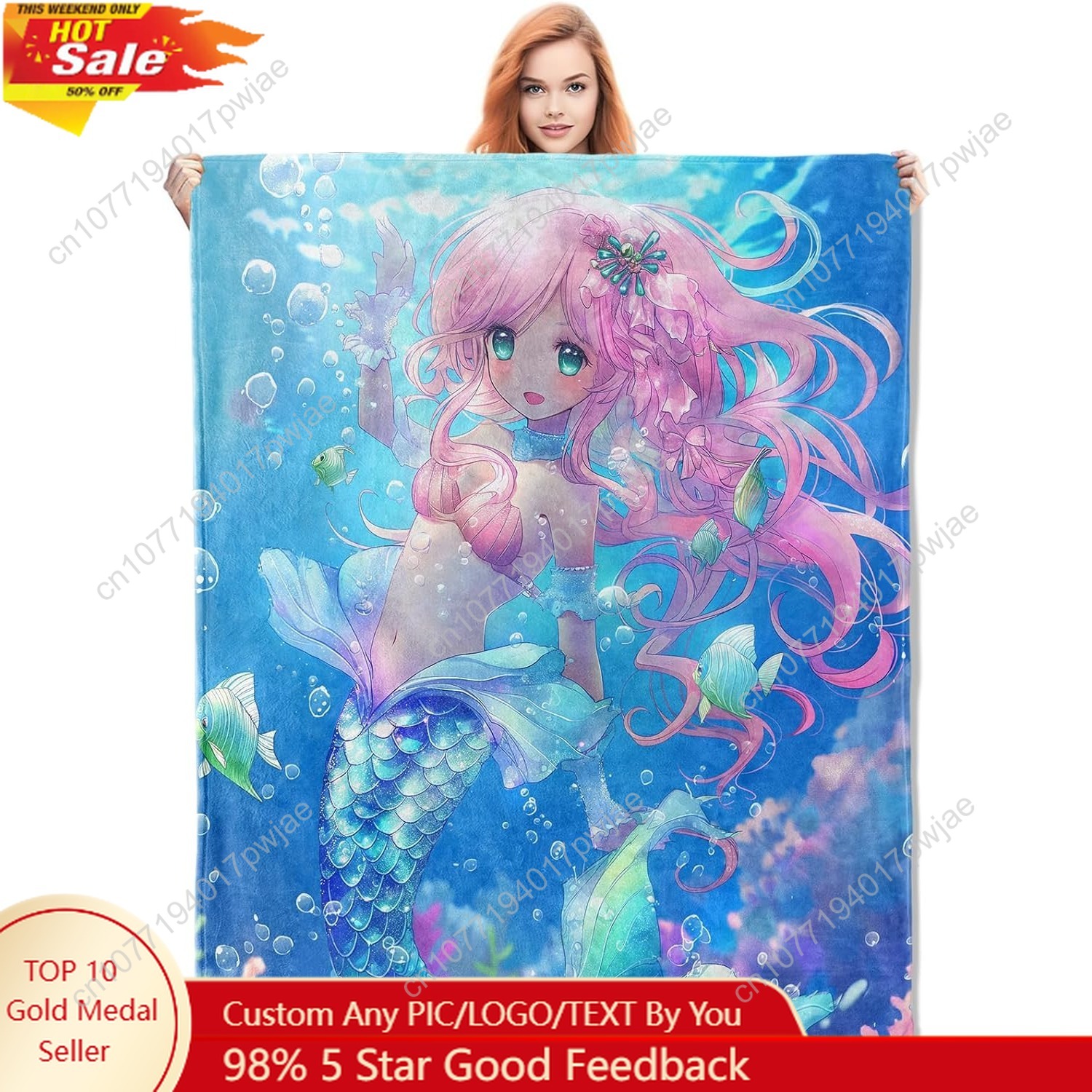 Cute Mermaid Blanket Cartoon F - Home Textiles Usa recension och pris