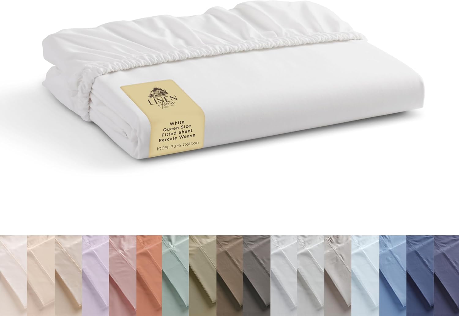 Queen Size White 100% Cotton P - Fitted Sheet Deep recension och pris