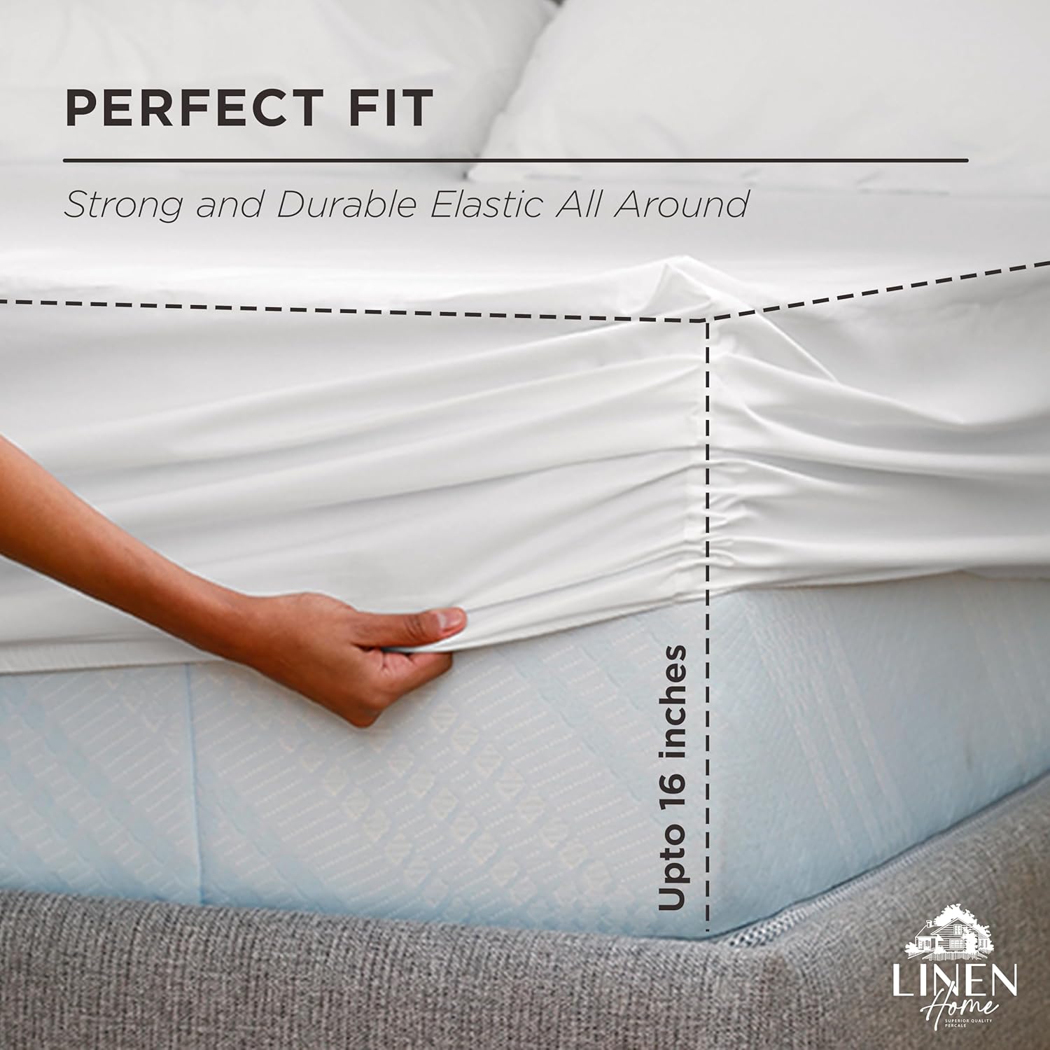 Queen Size White 100% Cotton P - Fitted Sheet Deep recension och pris